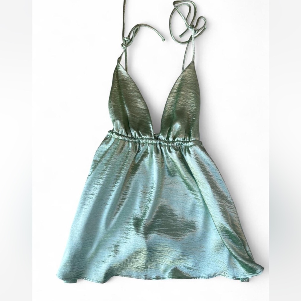 Lucy in the Sky Mint Satin Dress